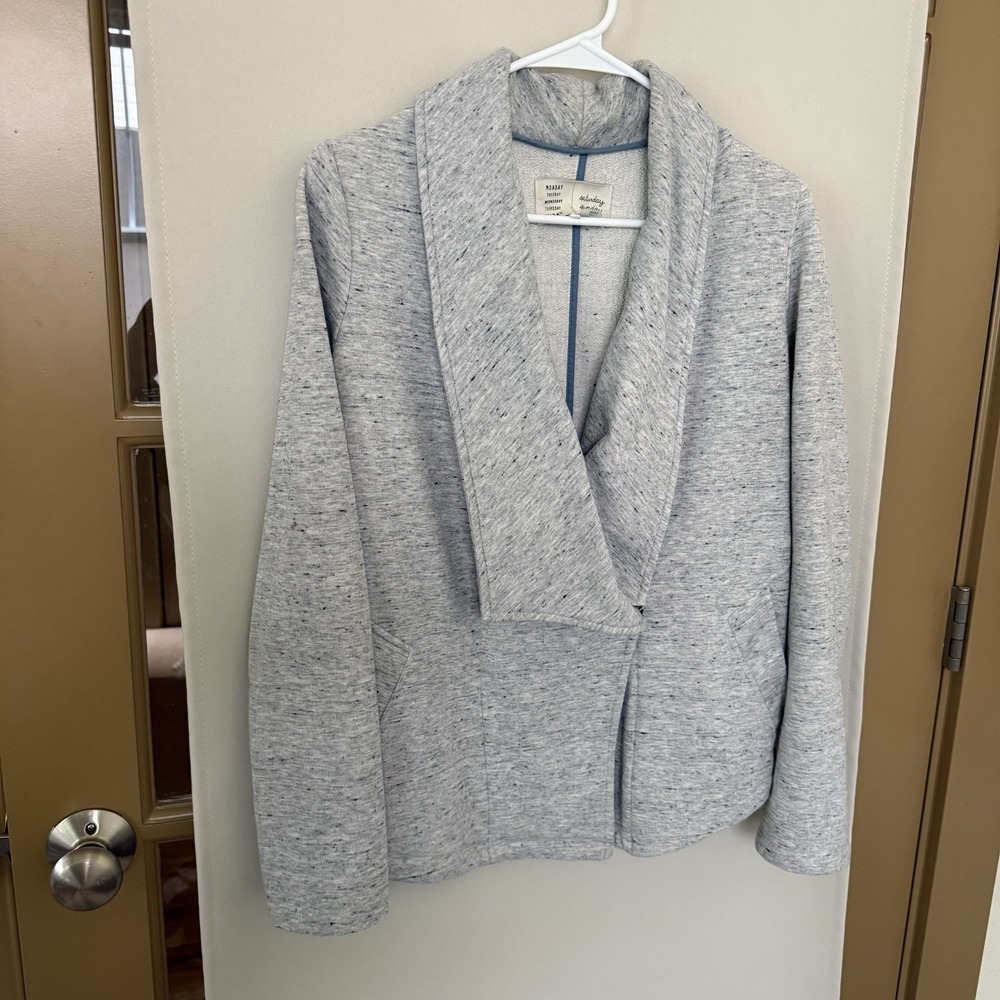 Anthropologie Saturday Sunday Womens Small Grey Cardigan Sweatshirt Button